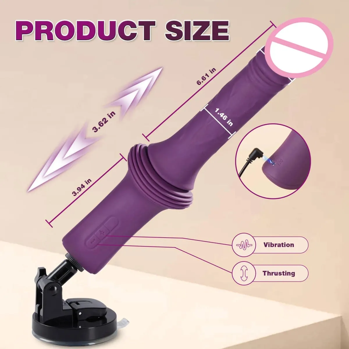 Máquina de sexo empurrando vibrador vibrador g ponto massageador vaginal masturbação feminina ventosa adultos brinquedos sexuais para mulher — image 6