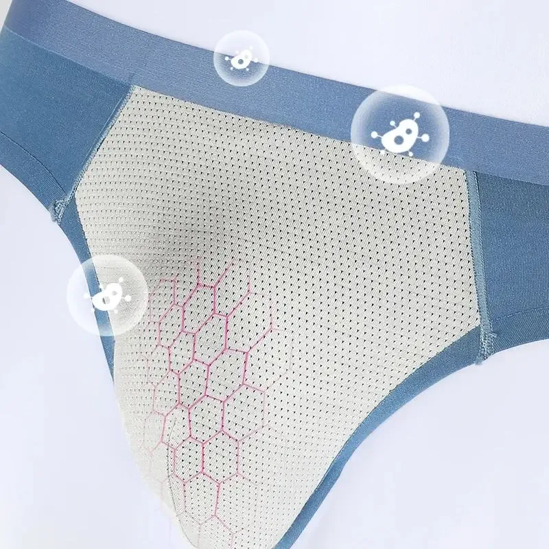 2 peças roupas íntimas masculinas, cuecas triangulares masculinas, antibacterianas sem costura, shorts triangulares respiráveis