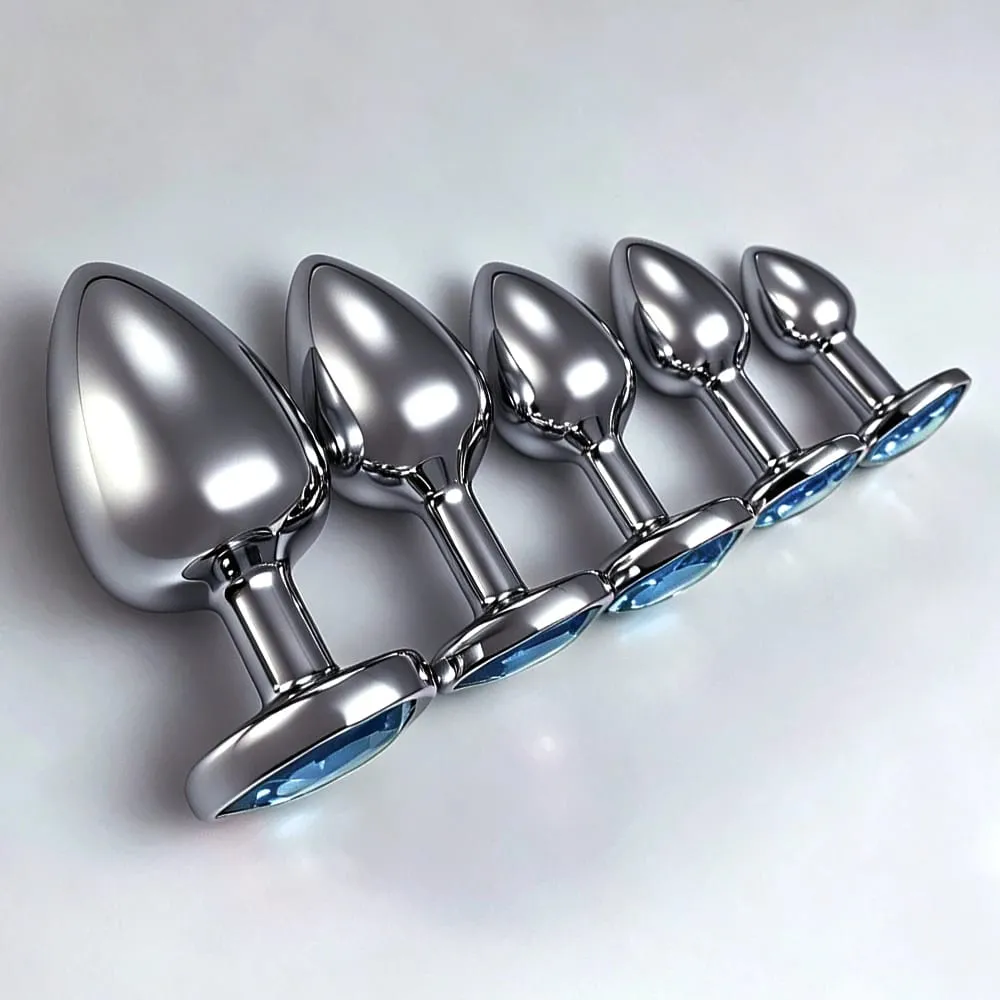 5 tamanhos de metal anal plug conjunto com base de coração suave massagem de próstata butt plug brinquedos sexuais para homens mulheres casais