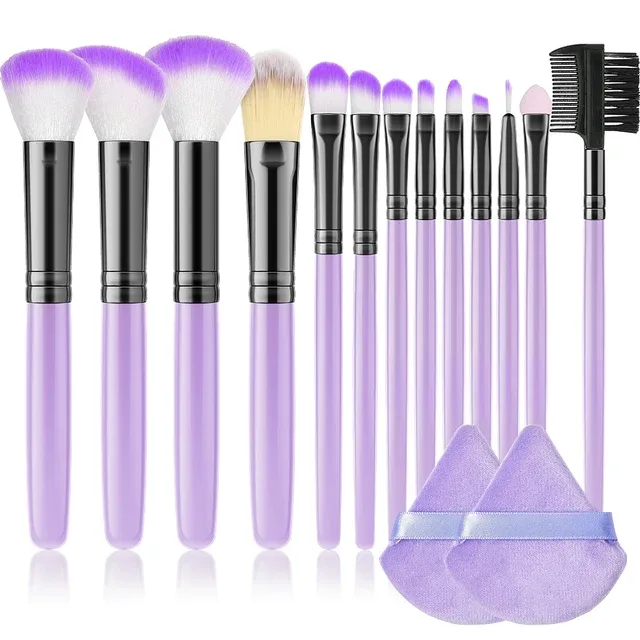 Profissional 13 pçs pincéis de maquiagem conjunto 2 pó puff esponja para cosméticos fundação blush sombra mistura escova ferramentas beleza