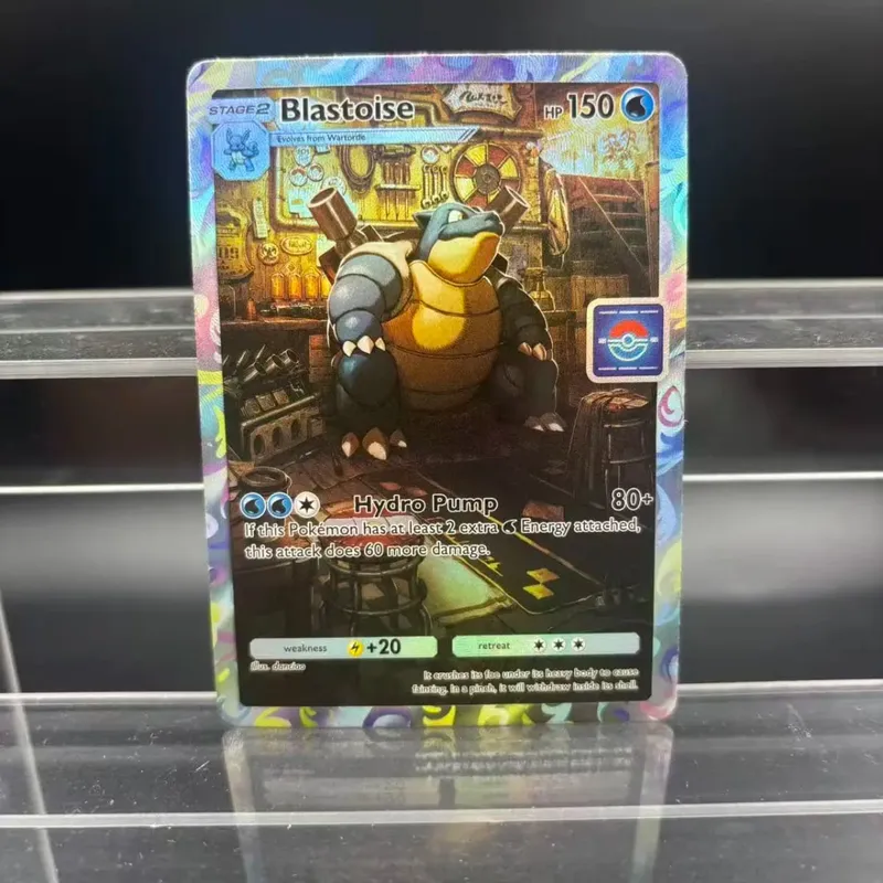 Cartões de coleção de bolso diy, blastoise, cartão único, jogo clássico, brinquedo de presente de cartão de anime