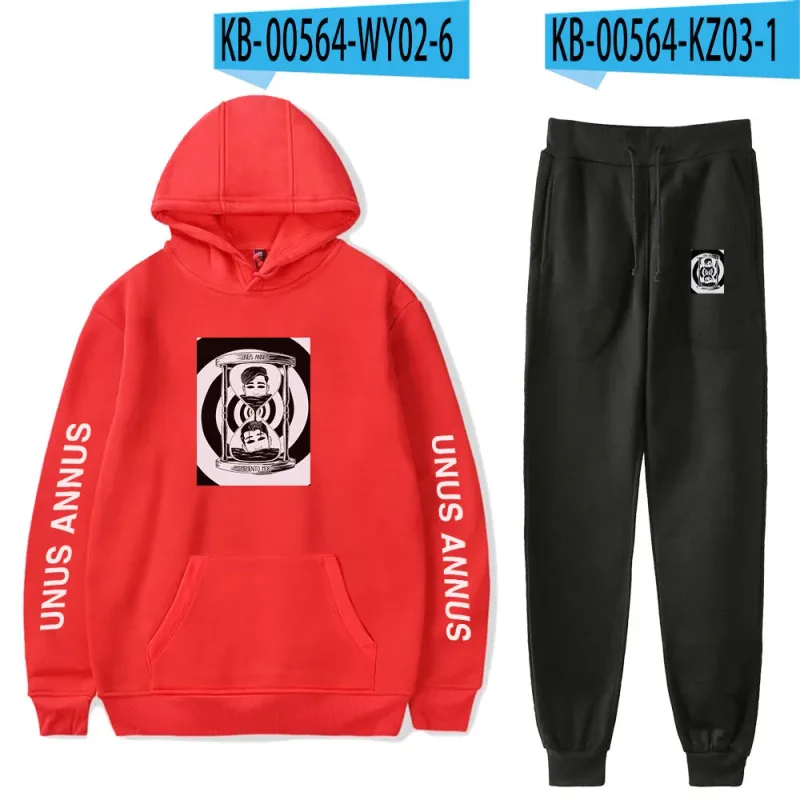 Popular Comfortable Unus Annus Print Sweatshirt Sweatpants Suit Hoodies+ Trousers Suit Boys/Girls 2 Piece Set Clothes