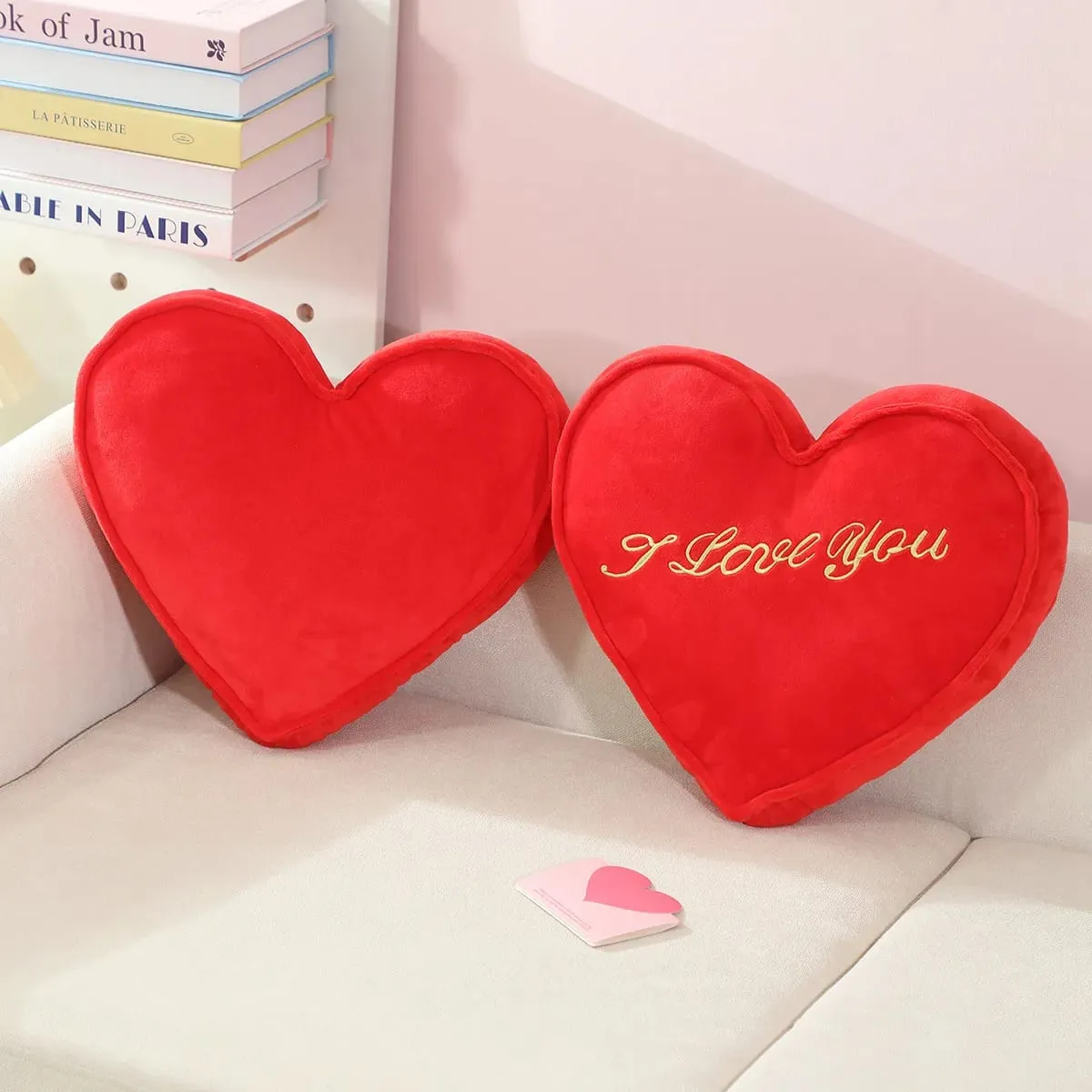35x30cm Red Heart Plush Pillow Stuffed I LOVE U Back Support Seat Cushion Soft Valentine's Day Party Decoration Girlfriend Gift