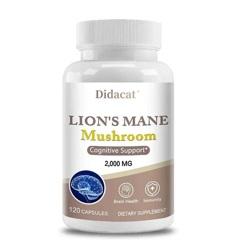 Lions Mane Brain & Focus Supplement - Mushroom Powder Extract Capsules - Non-GMO & Gluten Free to Improve Cognitive Health