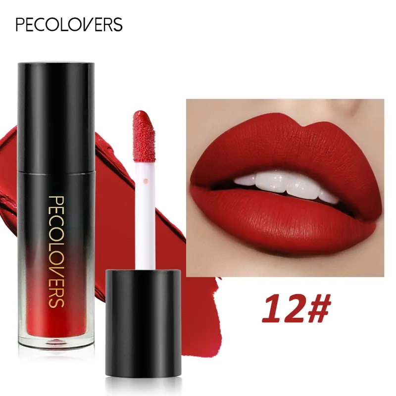 Brilho labial de veludo fosco, múltiplas cores, à prova d'água, de longa duração, copo antiaderente, batom suave para aplicar alta renderização de cores
