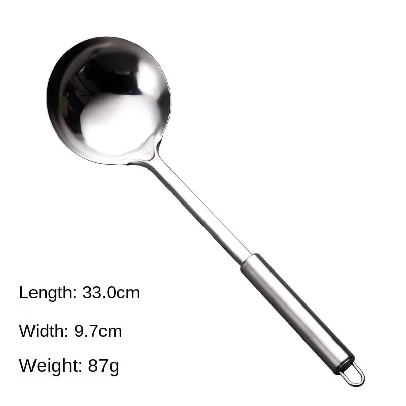 Espátula wok de aço inoxidável, durável, cabo longo, utensílios de cozinha, conjunto de utensílios de cozinha, colher de arroz, concha, ferramentas de cozinha