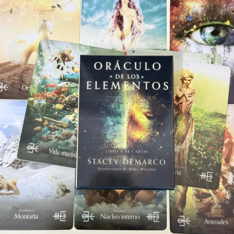 ORÁCULO DE LOS ELEMENTOS 神諭卡 44 張 西班牙文版命運占卜桌遊卡牌遊戲