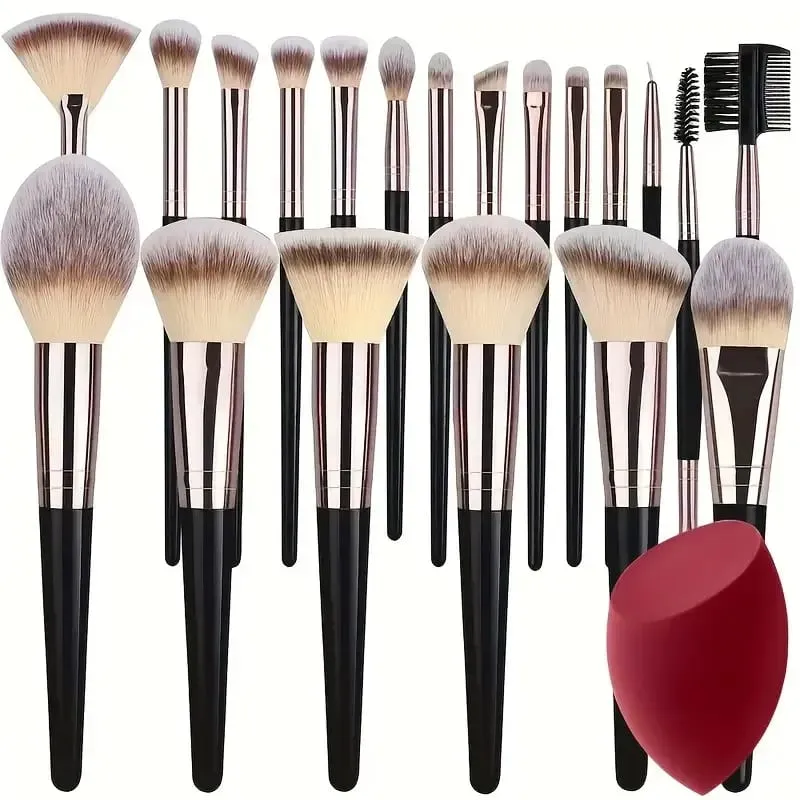 Novo conjunto de pincéis de maquiagem 3-20 peças, sombra de olho, base, corretivo, mistura, blush, macio, fofo, feminino, ferramenta de beleza, presente de natal