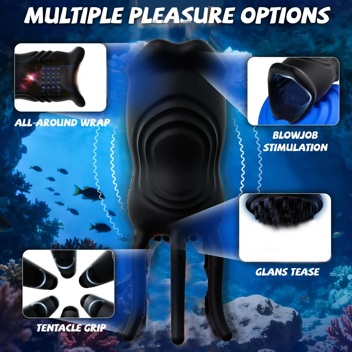 Pênis vibrador masculino masturbador realista lábios & tentáculo estimulação Stroker 360 ° Boquete pênis trainer brinquedo sexual para homem