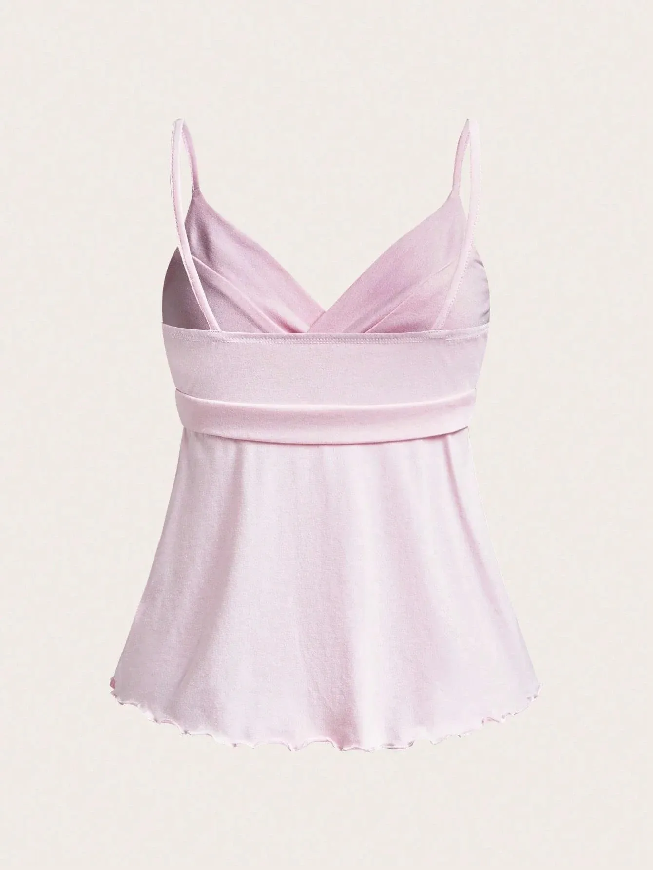 Feminino sexy sem costas lado tie-strap decoração com decote em v ruched hem cami topo casual fino ajuste cor sólida a linha topo verão 2026
