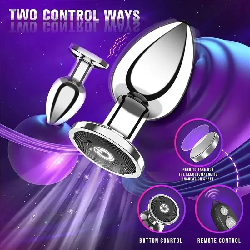 Butt plug vibrador feminino metal anal plug vibradores remoto sem fio masculino massageador de próstata suprimentos adultos masturbação anal brinquedos sexuais