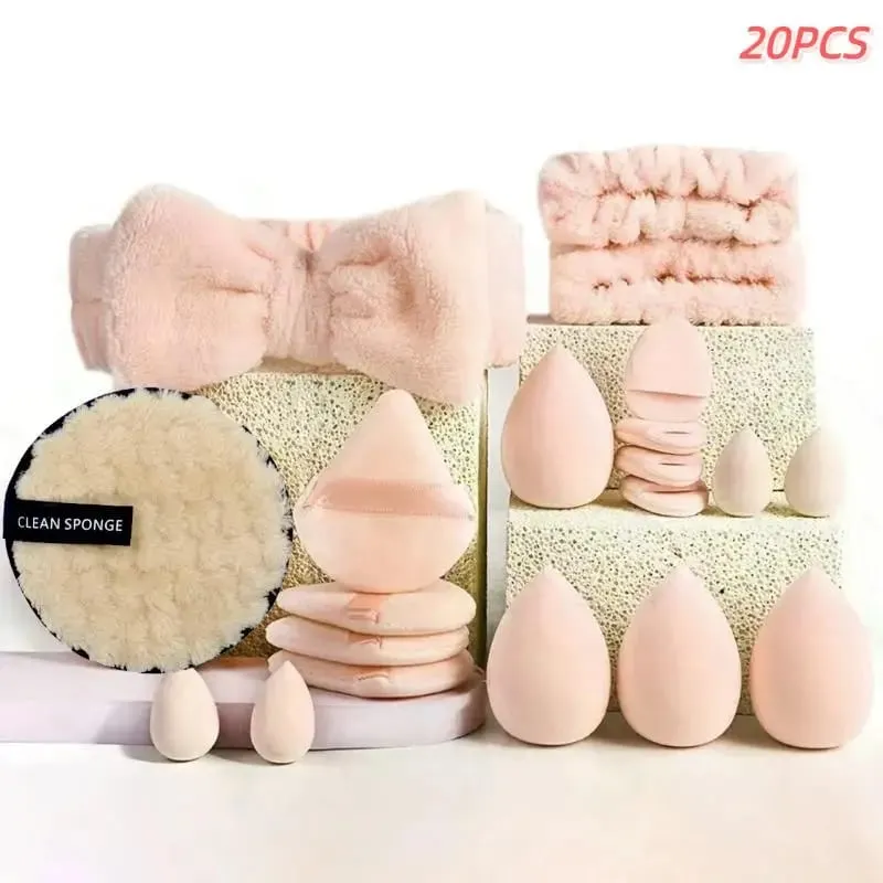 20/33 unidades kit de ferramentas de maquiagem conjunto completo com pincéis de maquiagem esponjas de beleza para maquiagem e remoção de maquiagem