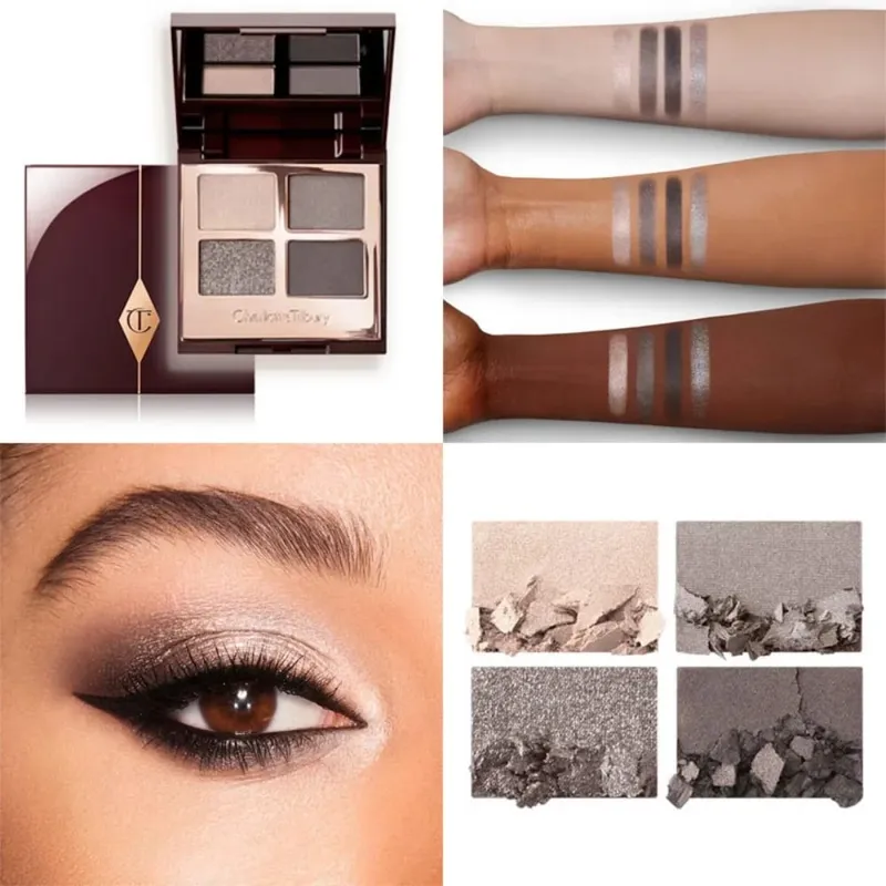 Charlotte Tilbury Hollywood Flawless Liquid Highlighter hidrata a pele Paleta luxuosa com acabamentos metálicos brilhantes e acetinados