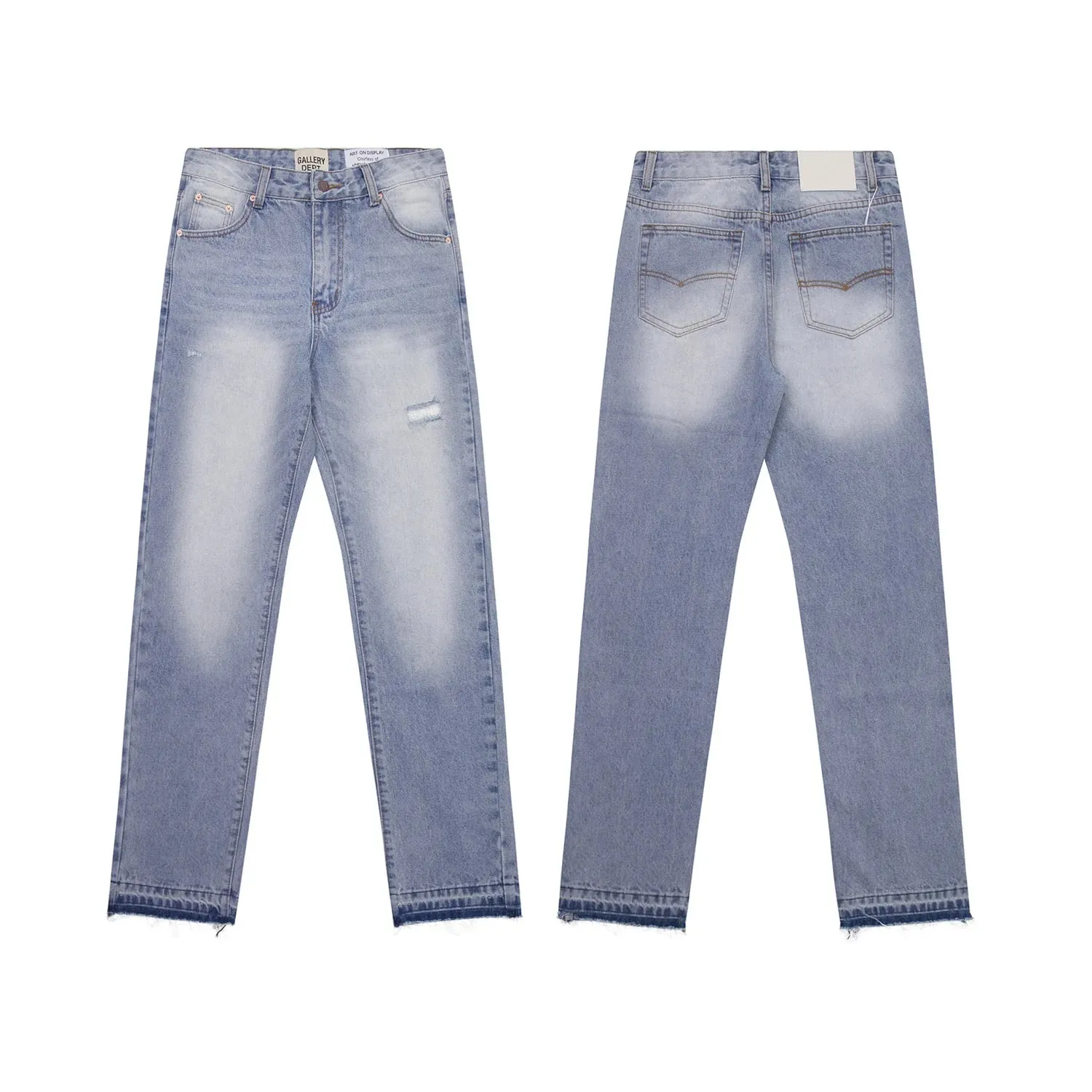 Calça jeans boca de sino lavada e gasta com patchwork