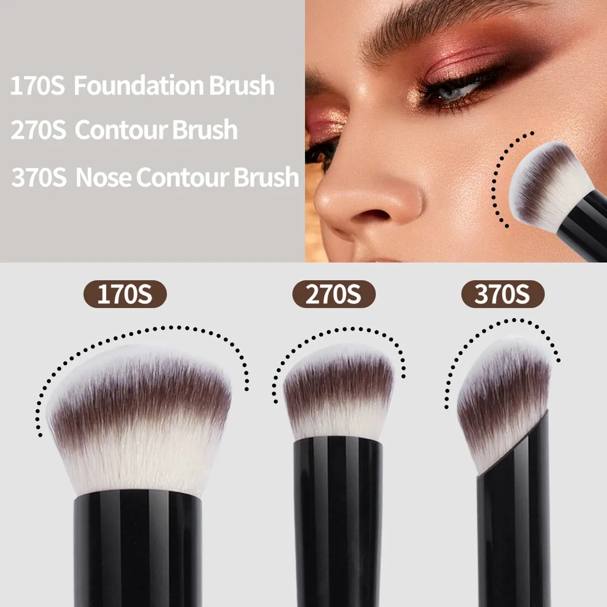 Makeup Brushes 8pcs Premium Synthetic Powder Foundation Contour Concealer Eye Shadow Blending Liner Makeup Brush Kit Tool