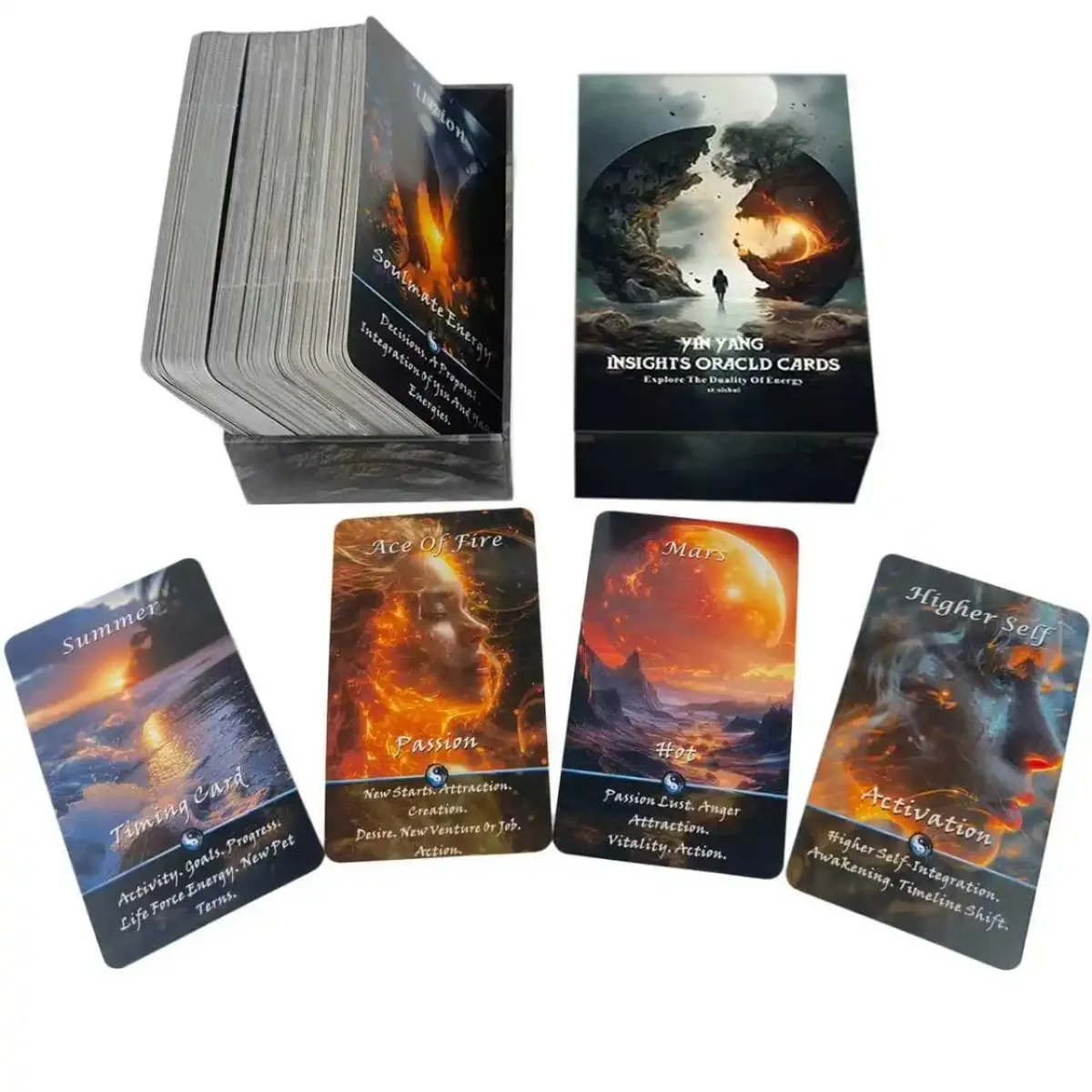 Cartões de adivinhação yin-yang, baralho de adivinhação de conexão karma (68 cartas), ferramenta de orientação espiritual para iniciantes, emoções de cura — image 6