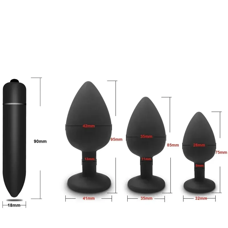 4pcs Soft Silicone Anal Plug Mini Erotic Butt Plug for Anal Toy Beginner Prostate Massager Sex Toy for Men Women Gay Couples