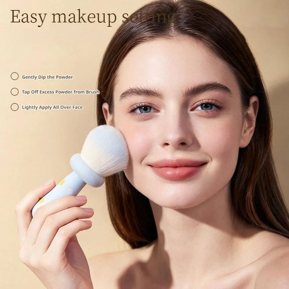 Pincéis de blush de maquiagem para bochechas, pincel grande de pó facial para pó solto, pincel de base macio ultramacio para pó mineral
