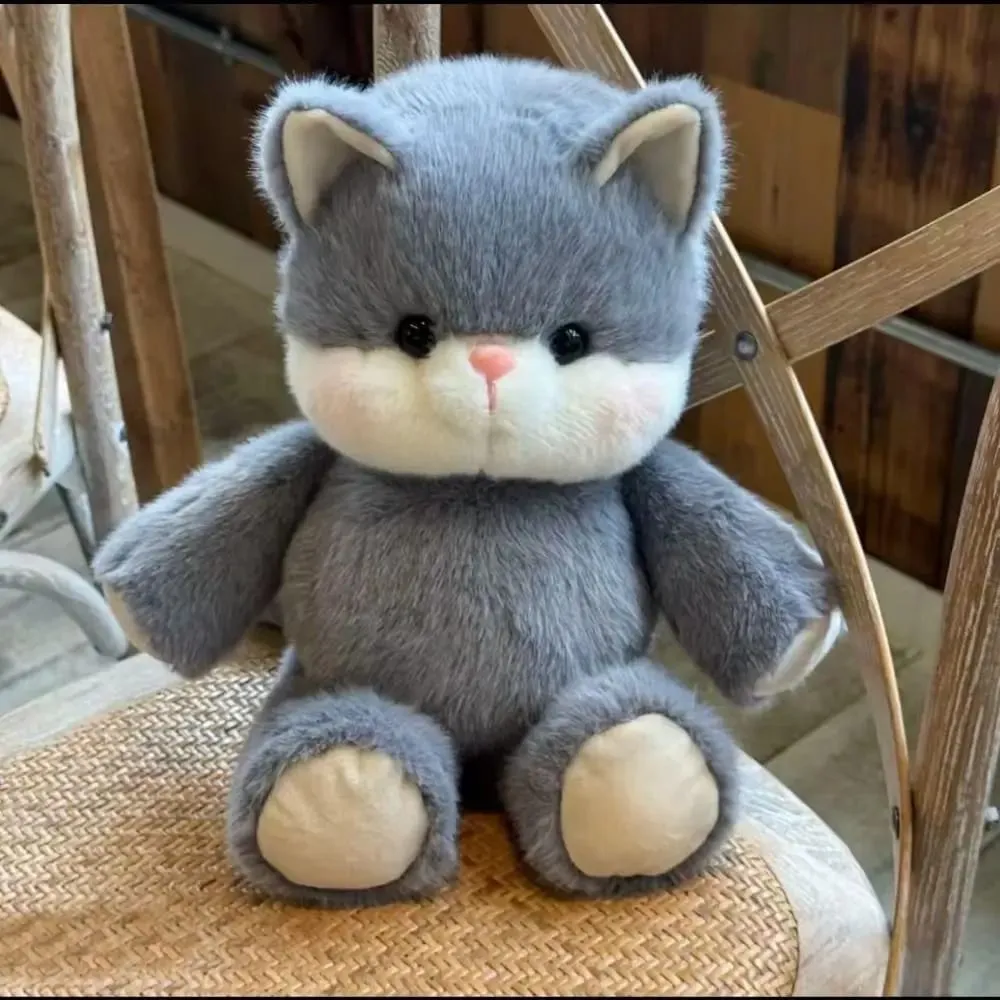 Presente criativo macio gato pelúcia animal travesseiro suporte emocional 17.7 polegada brinquedo de pelúcia gato padrão bonito animais de pelúcia pelúcia