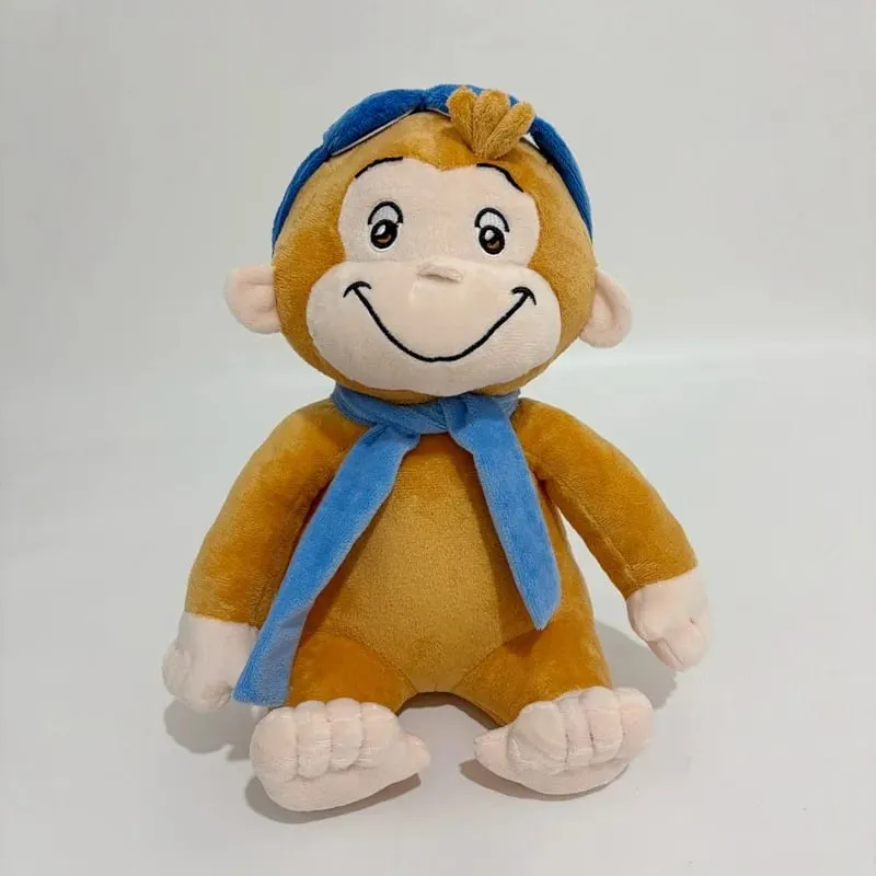 Novo anime fogo departamento bombeiro curioso george pelúcia bonito bebê curioso george macaco pelúcia animais macios plushie travesseiro boneca brinquedo — image 6