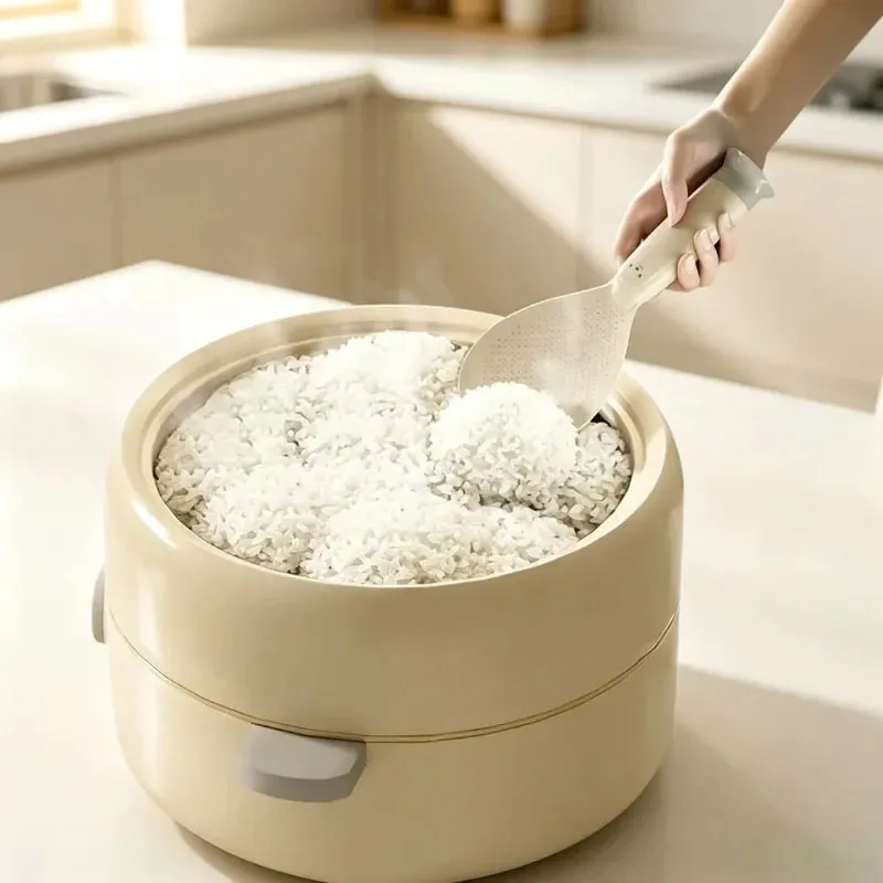 1 peça ventosa colher de arroz em pé antiaderente resistente ao calor auto-suporte pá de arroz para panela de arroz servindo cozinhar