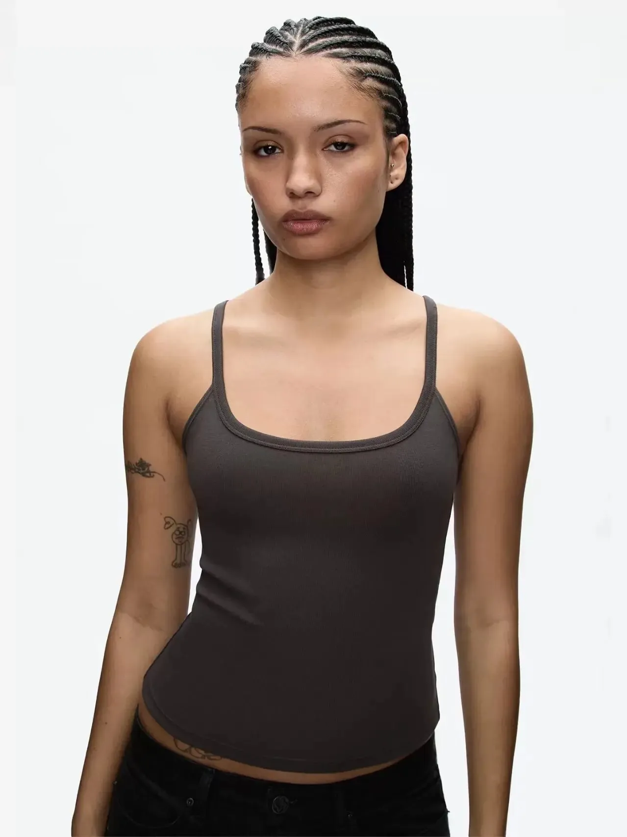 Tank American Style Crew Neck Slim Fit Stretch Basic Crop Top Sweet & Cool Sexy Camisole Vest