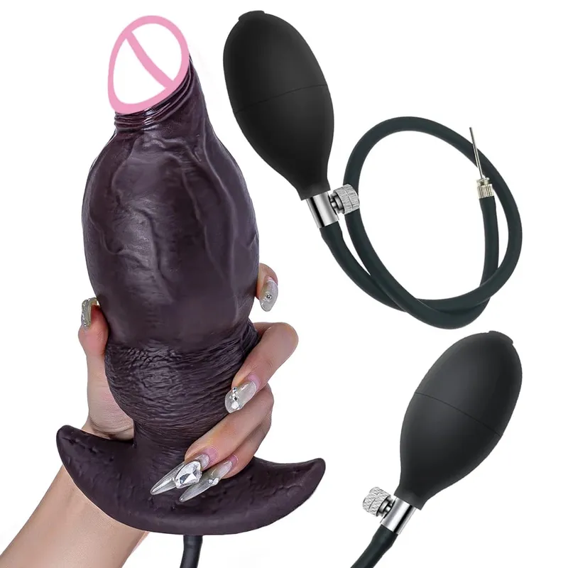Plugue anal inflável, plugue anal inflável, plug anal monstro, nó, treinador anal, brinquedos sexuais adultos para homens, mulheres gays, brinquedo sexual