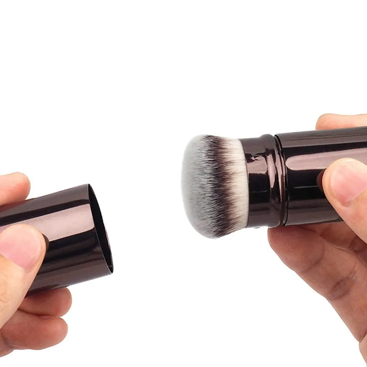 1pc retrátil blush escova kabuki fundação pincel macio macio pó contorno pincéis de maquiagem ferramentas de maquiagem portátil