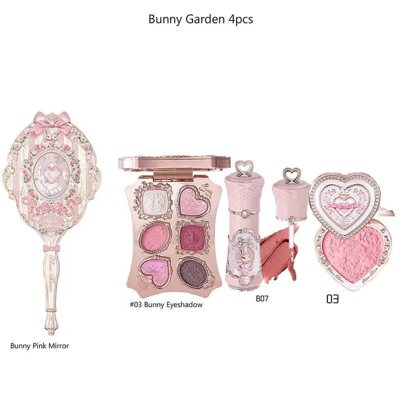 Flor sabe conjunto de maquiagem caixa completa cisne urso jardim coleção em relevo blush brilho batom kit fundação tudo em kit de maquiagem