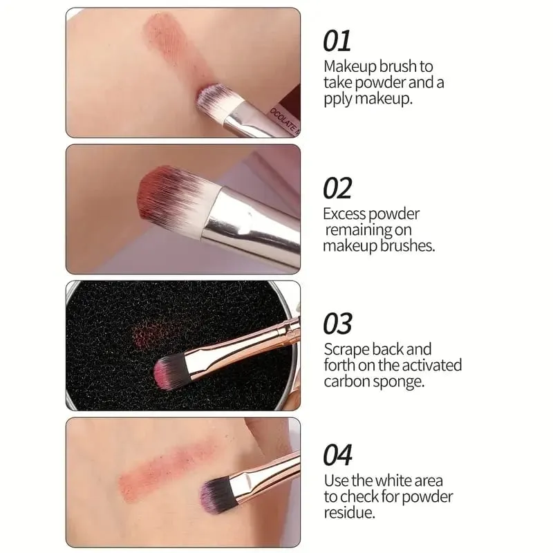 Pincéis de maquiagem limpador de esponja, limpeza a seco, limpador de sombra, sobrancelha, blush, remoção de cor para viagens ao ar livre