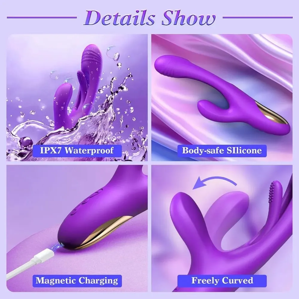 Vibrador coelho 3 em 1 para mulheres, vibrador poderoso de batidas, estimulador de clitóris, massageador feminino, ponto g, dedo, vibrador, sexo — image 5