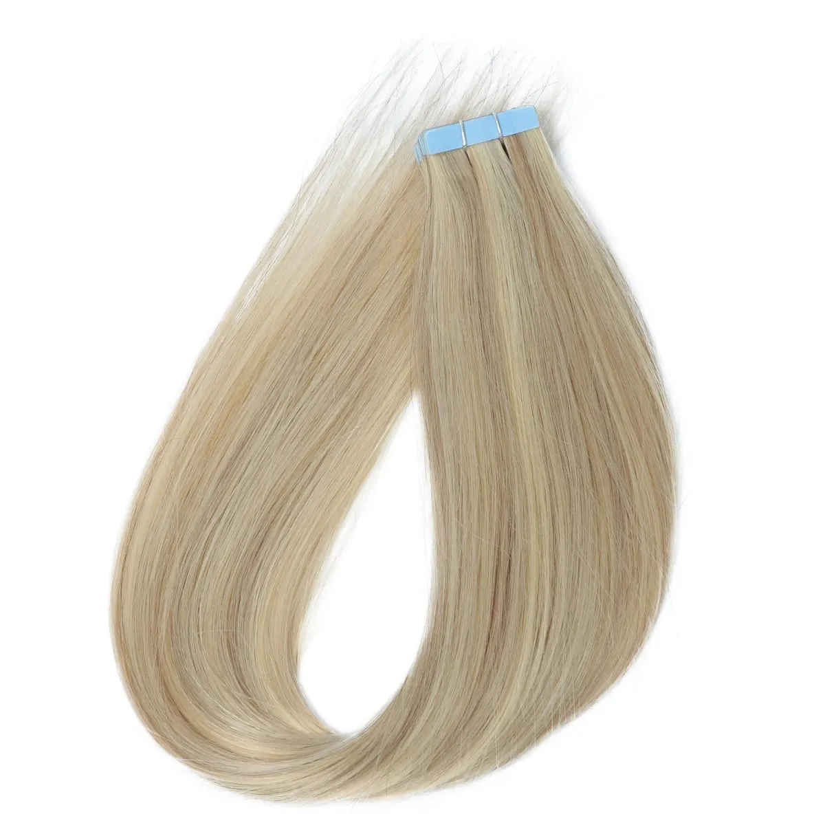20Pcs/Pack Tape In Human Hair Extensions Suitable for Women with Invisible Adhesive Tape Ins Seamless Straight Hair for Volume & Length