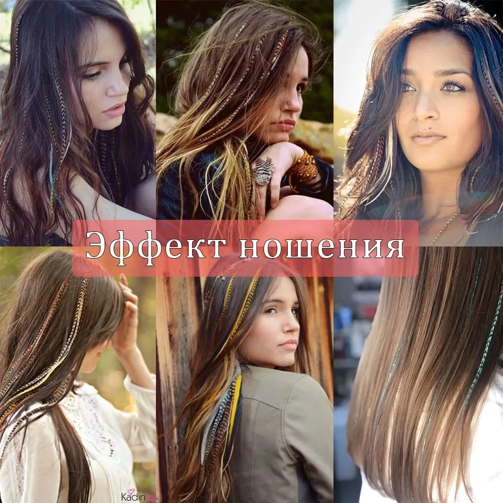 50 fios/pacote sintético colorido i-tip vara extensões de cabelo de pena cabelo reto 16 Polegada para mulher fibra de alta temperatura