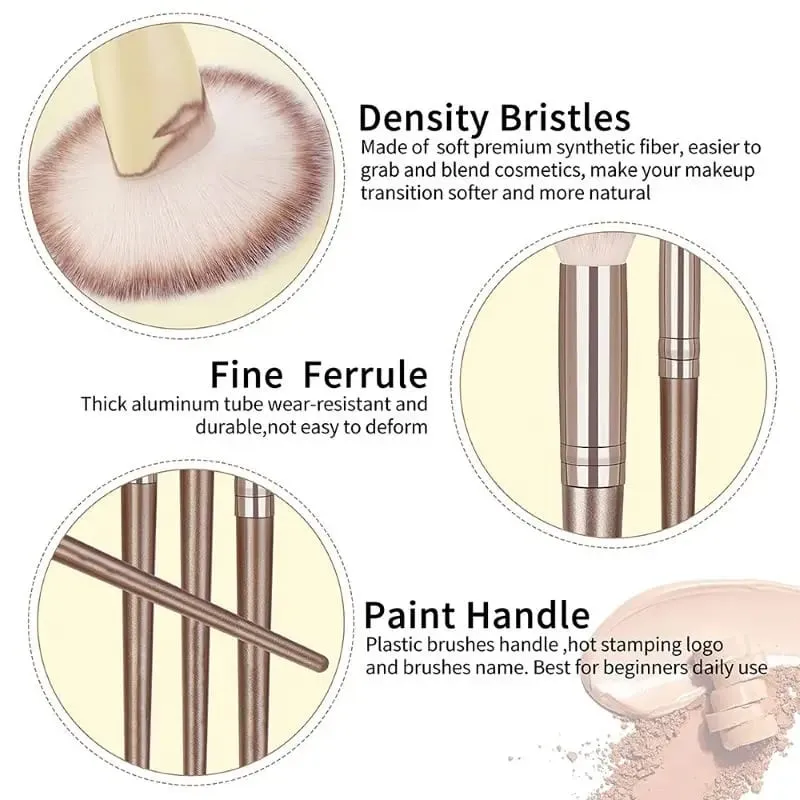 3-20 pçs pincéis de maquiagem macio macio conjunto de escova de maquiagem ferramentas cosméticas para fundação pó sombra kabuki mistura ferramenta de beleza — image 5