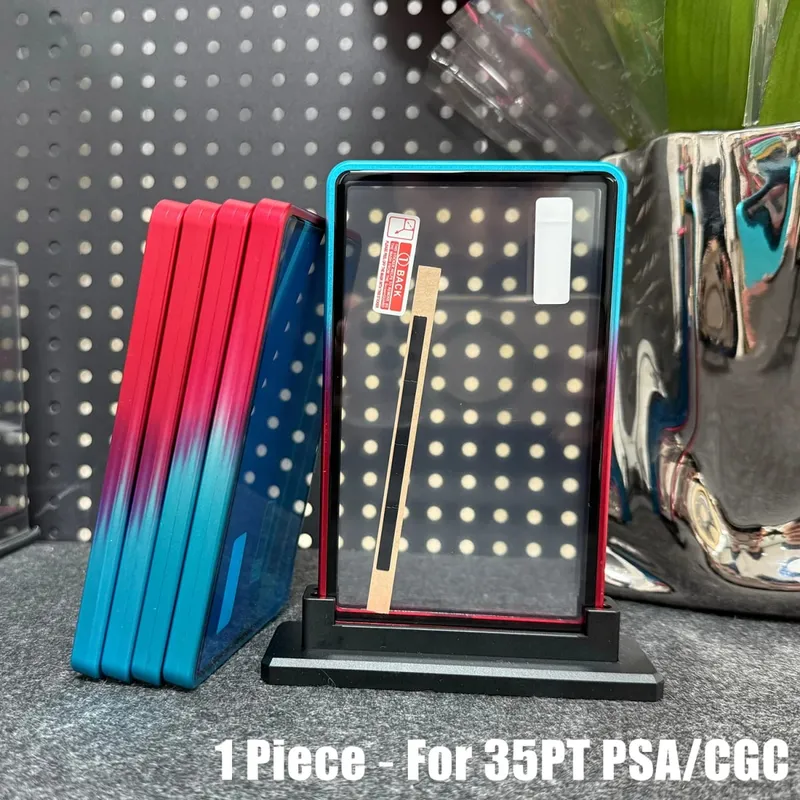 Multicolor gradiente cor liga de alumínio cartão comercial proteger titular caixa de metal para 35pt psa cgc cartão graduado