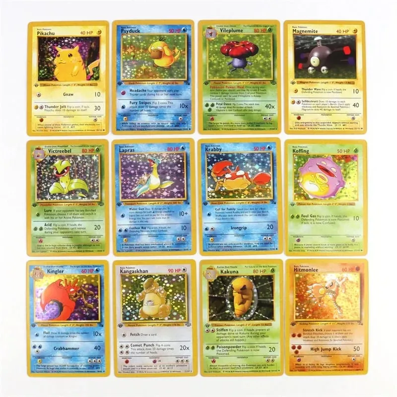 151件/盒 1996年第一代神奇寶貝卡片噴火龍皮卡丘超夢水龜收藏卡片玩具英文版