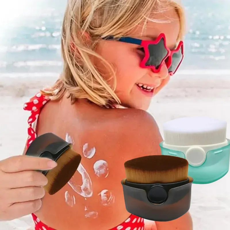 Aplicador de protetor solar, aplicador de loção bronzeadora com cerdas macias, pincéis de maquiagem para base líquida, creme em pó