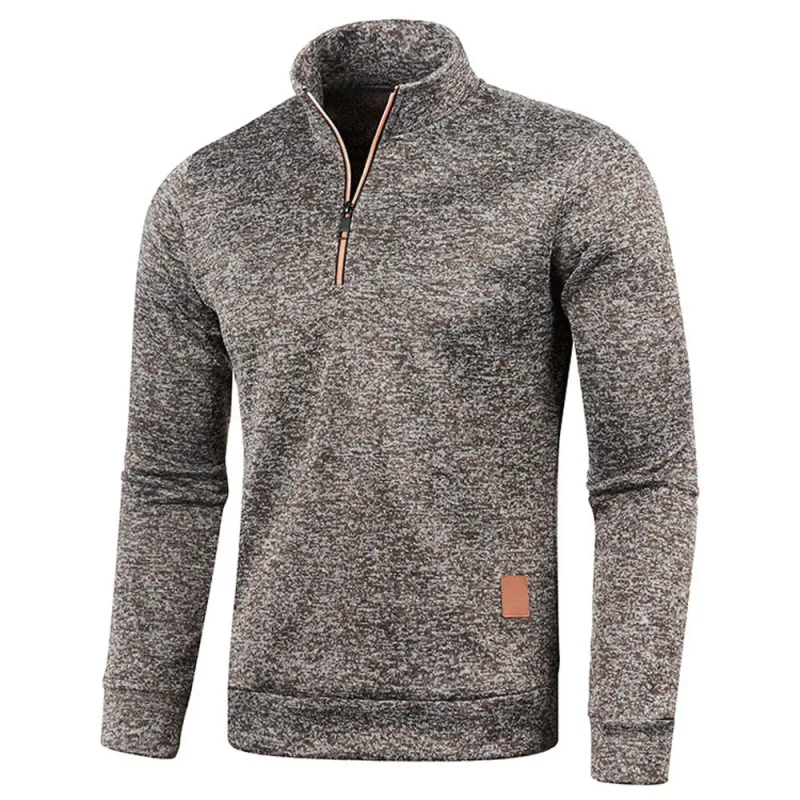 Men's Knitted Sweatshirts Casual Thicker Half Zip Pullovers For Male Hoody Man Solid Color Turtleneck Sweater Coats BSD-ZW118