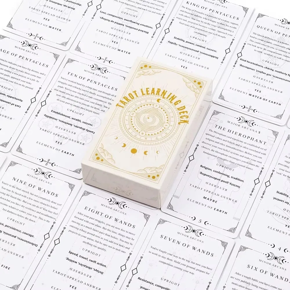 Baralho de aprendizagem de tarô, 81 cartas, versão em inglês, 10.4*6 cm, tabuleiro de adivinhação místico, jogos para iniciantes