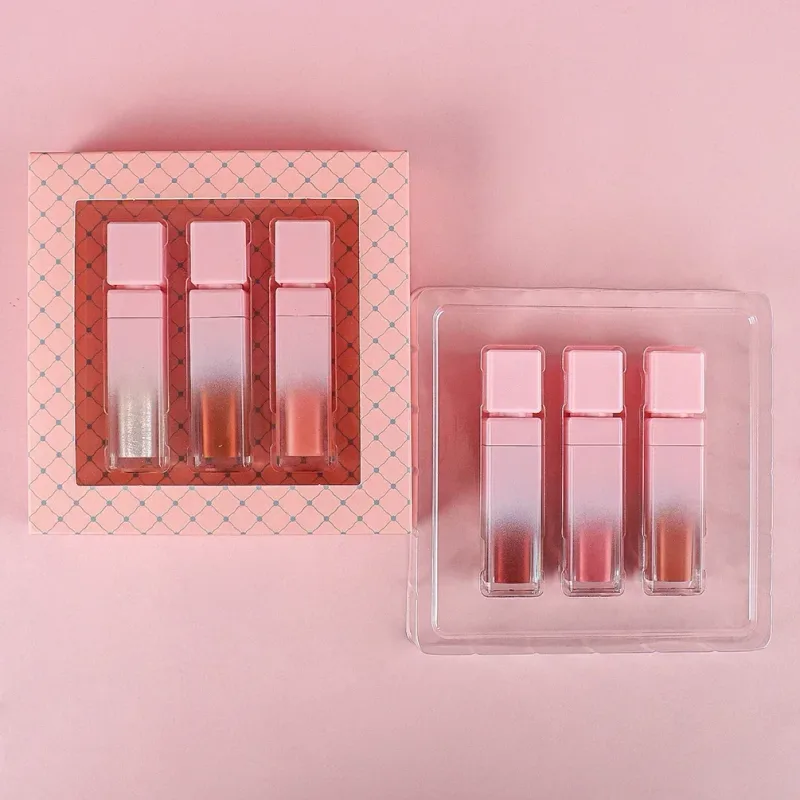 Conjunto de maquiagem personalizada Vegan Lip Gloss Kit de maquiagem de marca própria Kit profissional completo para lábios