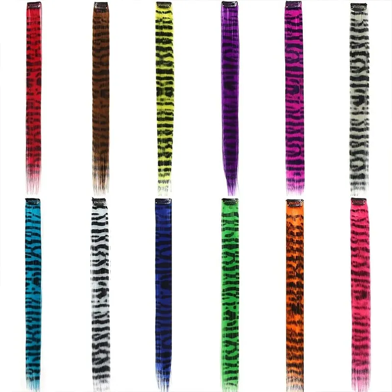 18 inch synthetic feather colored hair extensions with color integrated hair clips and wigs suitable for women's party outfits