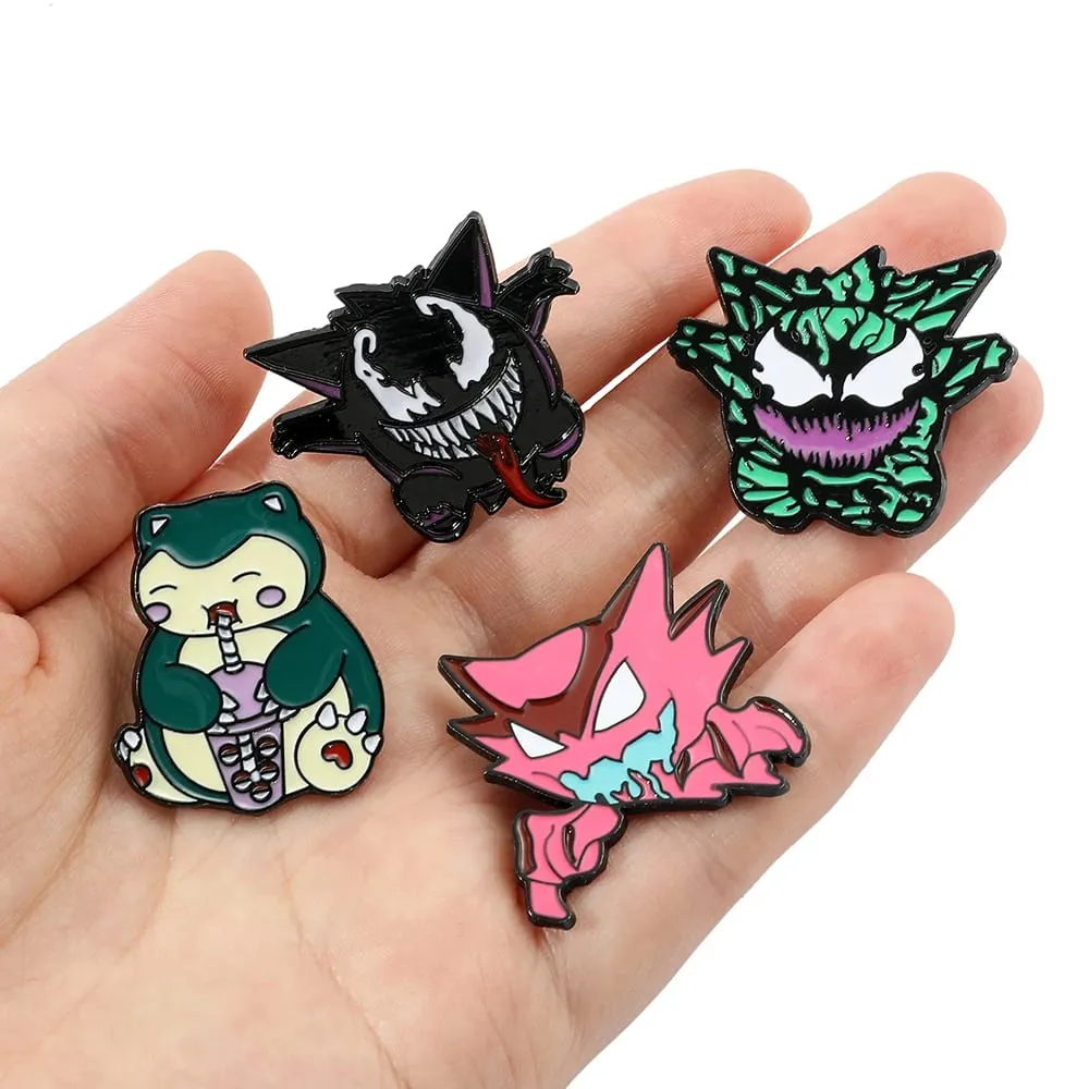 Gengar broches de desenhos animados, alfinetes de lapela esmaltados de anime para mochila, acessórios, coleção de fãs, broches, presentes