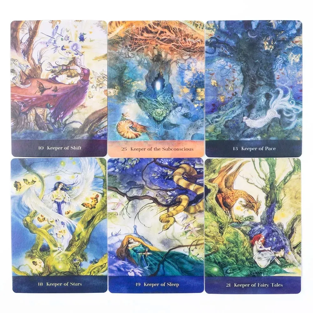 Árvore guardiões oracle 44 cartas baralho tarô lazer entretenimento cartão família reunião adivinhação cartas de jogo de tabuleiro 10.4*7.4cm