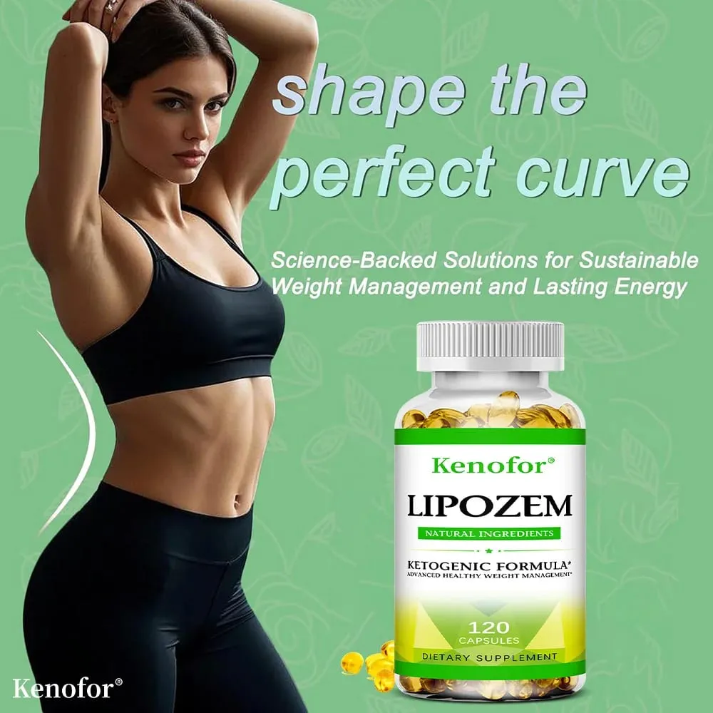 Cápsulas naturais de Lipozem - Saúde digestiva, supressão do apetite, metabolismo, controle de peso