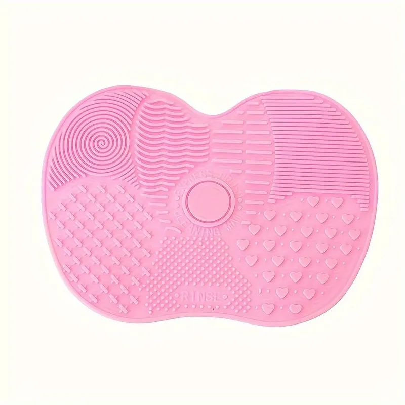 Esteira de limpeza de pincel de maquiagem em forma de maçã de silicone com ventosa limpa profundamente pincéis de maquiagem, tornando os pincéis fofos e macios
