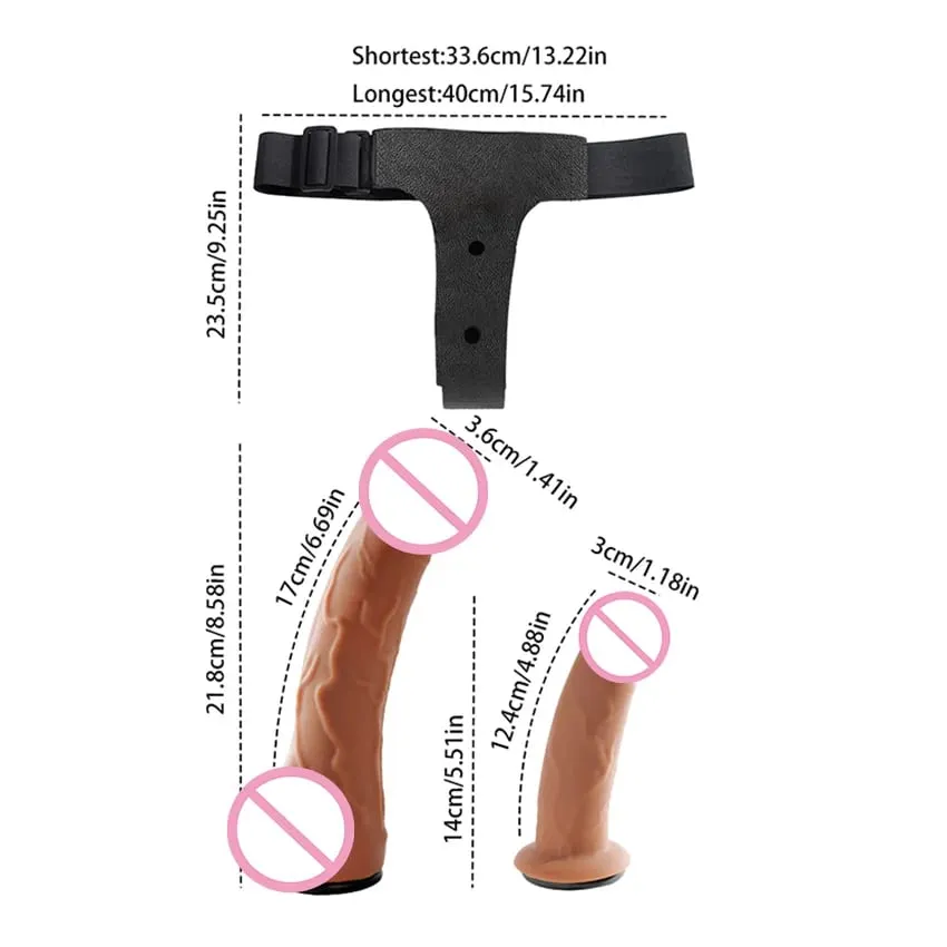 綁帶式雙頭伸縮假陽具振動器逼真可穿戴按摩器女同性戀成人用品性玩具 — image 5