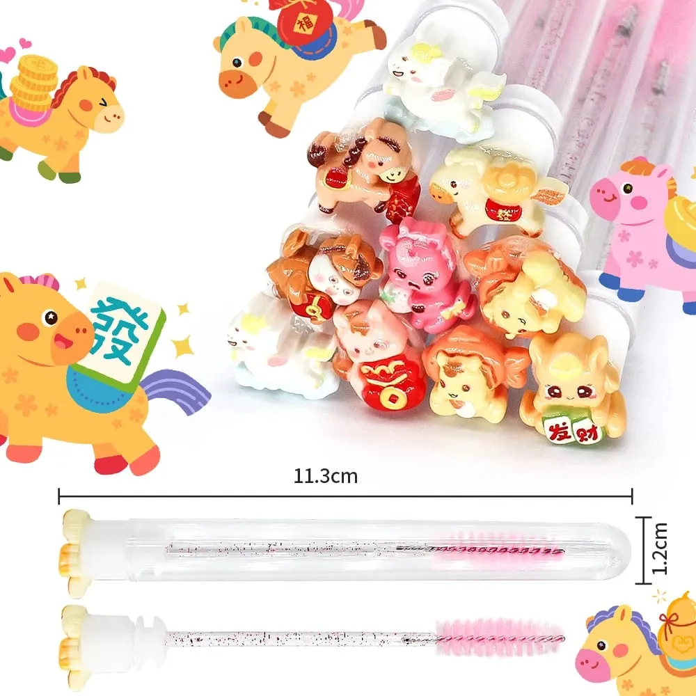 10/50 pçs tubos de escova de cílios cristal lash rímel varinhas sobrancelha pente spoolies recipiente cílios escovas aplicadores ferramentas de maquiagem — image 2