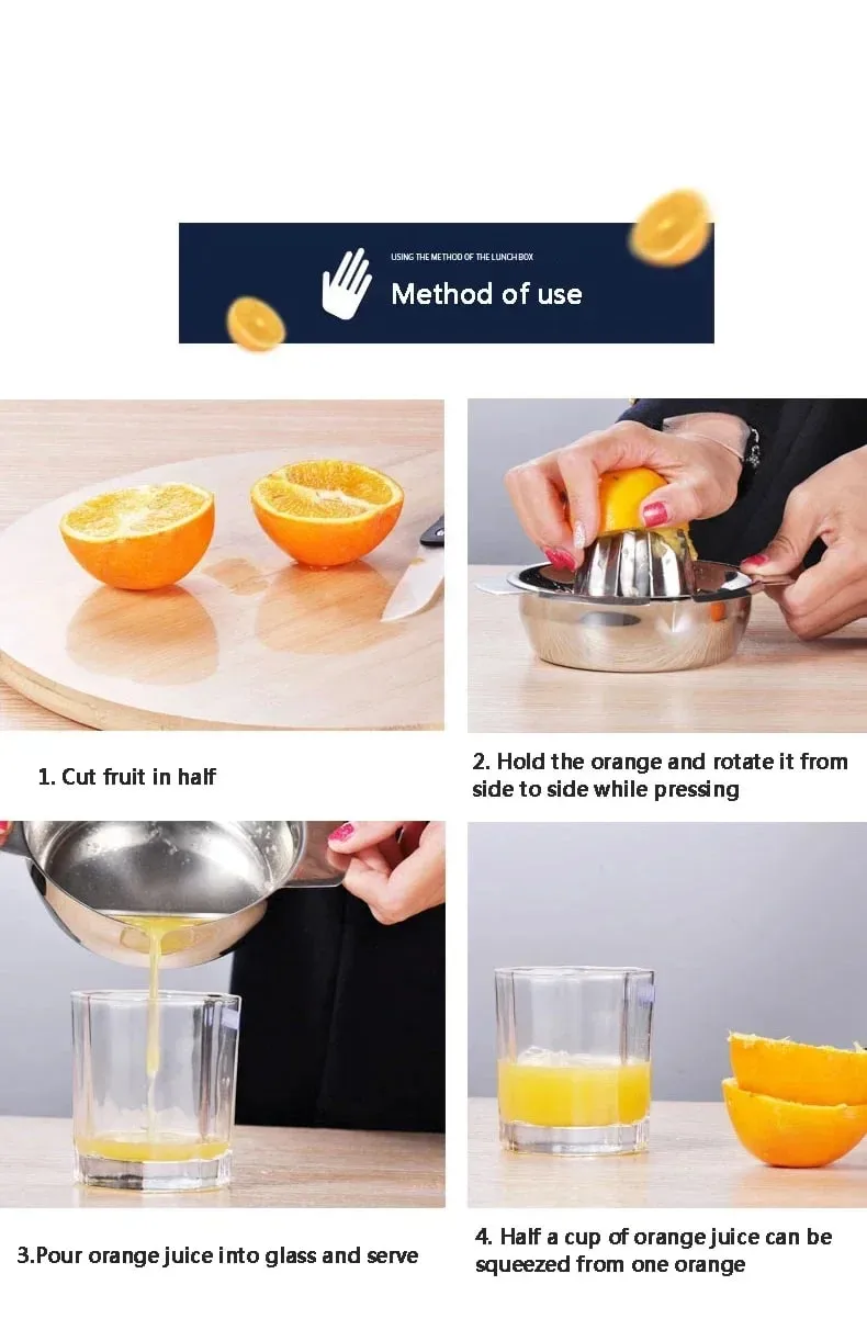 304 Stainless Steel Lemon Juicer Home Small Creative Juicer Portable Manual Juicer Orange Squeezer