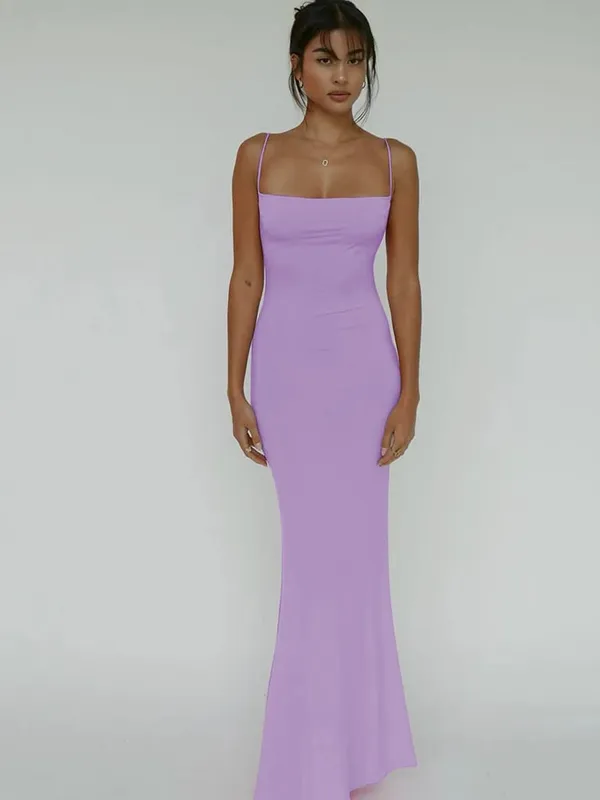 Hugcitar verão sólido sem mangas sem costas elegante sexy bodycon y2k maxi vestido de baile roupas femininas festa de aniversário casual y2k