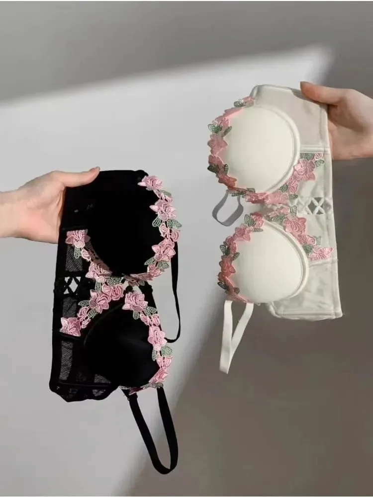 Londres anime bralette-sutiã delicado sem fio para conjunto adolescentes japonês verão roupa interior pequeno busto close-fit sutil fascínio